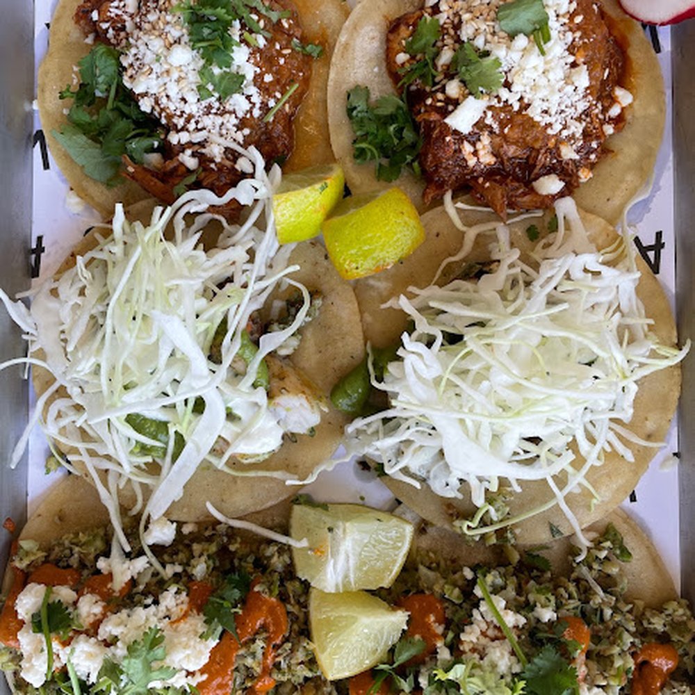 Flora - Mole, Shrimp and Root Vegetable tacos - Mexican Near Me - Albuquerque, New Mexico Flora - Mole, Shrimp and Root Vegetable tacos - Mexican Near Me - Albuquerque, New Mexico