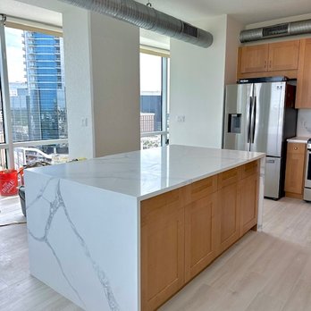 Eastern Kitchen - island waterfall counters - Cabinetry Near Me - Melbourne, Florida