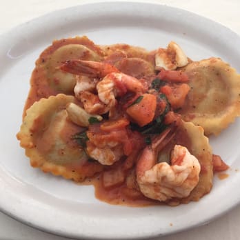 Perbacco - Portobello mushroom ravioli with shrimp. - Italian Near Me - Houston, Texas Perbacco - Portobello mushroom ravioli with shrimp. - Italian Near Me - Houston, Texas