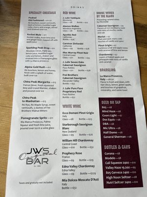 Menu photo 1 JW’s Original Restaurant Lakeshore, CA