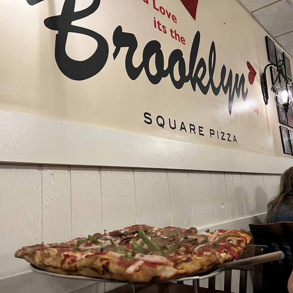 Brooklyn Square Pizza - The upside down with peppers, onions, and meatballs. - Pizza Near Me - Jackson Township, New Jersey Brooklyn Square Pizza - The upside down with peppers, onions, and meatballs. - Pizza Near Me - Jackson Township, New Jersey