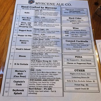 Myrcene Ale Co. - Menu options - Brewpubs Near Me - Old Saybrook, Connecticut Myrcene Ale Co. - Menu options - Brewpubs Near Me - Old Saybrook, Connecticut