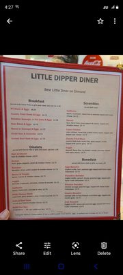 Menu photo 4 Little Dipper Diner Anchorage, AK
