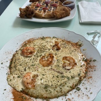 His & Hers - Shrimp and grits + chicken and waffles - New American Near Me - Washington, DC, District of Columbia