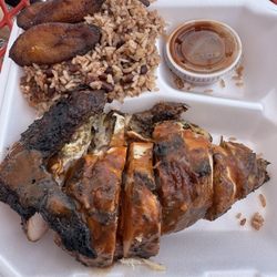 Sinclair’s - Jerk Chicken, rice, and plantains