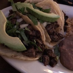 Carne Asada Tacos with rice and beans Carne Asada Tacos with rice and beans