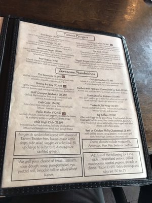 Menu photo 8 Tarpon Tavern Tarpon Springs, FL