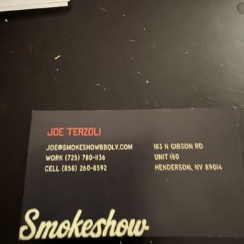 Smokeshow BBQ - Buss card - Barbeque Near Me - Henderson, Nevada