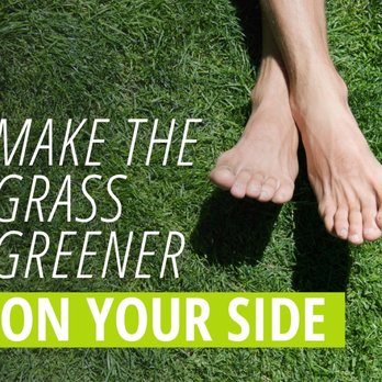 Fairway Lawns - a person's feet on the grass with the words make the grass greener on your side - Pest Control Near Me - Vilonia, Arkansas Fairway Lawns - a person's feet on the grass with the words make the grass greener on your side - Pest Control Near Me - Vilonia, Arkansas