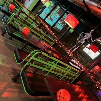 Snowmobile Pizza - Dining room decorated for Halloween. - Pizza Near Me - Salt Lake City, Utah