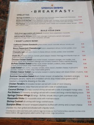 Menu photo 3 The Springs Water Front Dining Parker, AZ Menu photo 3 The Springs Water Front Dining Parker, AZ