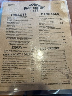 Menu photo 2 Back Country Cafe Killington, VT