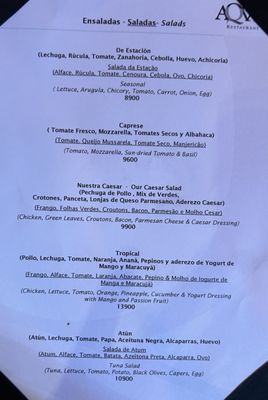 Menu photo 1 Aqva Restaurant Puerto Iguazú, N
