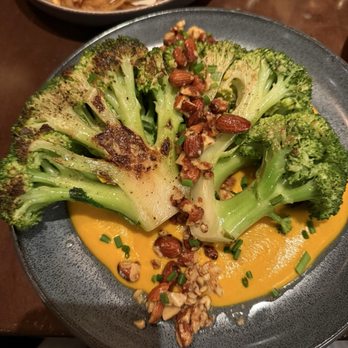Union Kitchen - Broccoli with carrot sauce - good but the almonds are an interesting flavor - American Near Me - West Hartford, Connecticut Union Kitchen - Broccoli with carrot sauce - good but the almonds are an interesting flavor - American Near Me - West Hartford, Connecticut