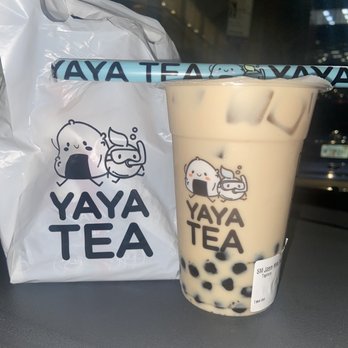 Yaya Tea - Downtown Brooklyn - Jasmine Milk tea w/bubbles - Bubble Tea Near Me - Brooklyn, New York