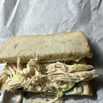 Deli-icious - Roasted chicken on sourdough with cucumber and pepper jack cheese and mayo!! - Delis Near Me - La Jolla, California