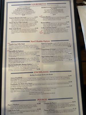 Menu photo 5 Azteca Family Mexican Restaurant Granby, CO