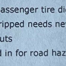 This is the paperwork... it was a boldfaced lie, bc the sensor was on there when I brought it in, & it was broken off when I left