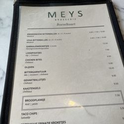 Brasserie Meys - Menu