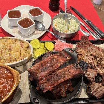 Jack Stack Barbecue - Freight House - The round up minus turkey add beef burnt ends. cheesy potatoes instead of cheesy corn - Barbeque Near Me - Kansas City, Missouri Jack Stack Barbecue - Freight House - The round up minus turkey add beef burnt ends. cheesy potatoes instead of cheesy corn - Barbeque Near Me - Kansas City, Missouri