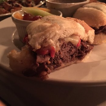 Don Hall's - Shaved Prime Rib w/ onions, white cheddar and roasted red peppers. - Bars Near Me - Fort Wayne, Indiana