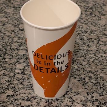 Urbane Cafe - Empty cup, normally used for a fountain drink, but was used to hold the utensils for my catered lunch - Salad Near Me - Long Beach, California