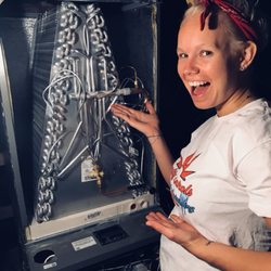 Quality Controls Heating And Air Conditioning - A new Lennox evaporator coil and my assistant Kelsey.