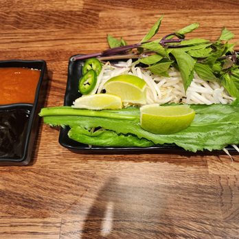 Pho Broth - Veggies and sauces - Vietnamese Near Me - Huntington Beach, California Pho Broth - Veggies and sauces - Vietnamese Near Me - Huntington Beach, California