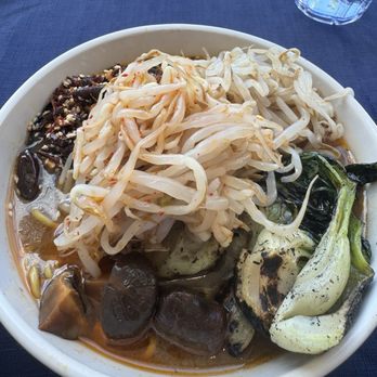 Cottage St Ramen - Spicy Mushroom (+ bean sprouts, charred bok choy, and chili oil) - Ramen Near Me - Bar Harbor, Maine Cottage St Ramen - Spicy Mushroom (+ bean sprouts, charred bok choy, and chili oil) - Ramen Near Me - Bar Harbor, Maine