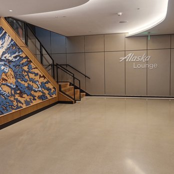 Alaska Lounge - Ground floor view after entering the sliding doors - Airport Lounges Near Me - Portland, Oregon