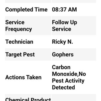 Go-Pher The Kill Pest Control - Great follow up record. Even if no activity they gas the little devils. Science! - Pest Control Near Me - Riverside, California Go-Pher The Kill Pest Control - Great follow up record. Even if no activity they gas the little devils. Science! - Pest Control Near Me - Riverside, California