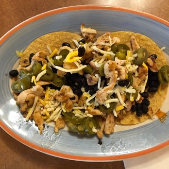 Campestre - Two black bean tostados no greens with added chicken and jalapeños - Mexican Near Me - Beckley, West Virginia Campestre - Two black bean tostados no greens with added chicken and jalapeños - Mexican Near Me - Beckley, West Virginia