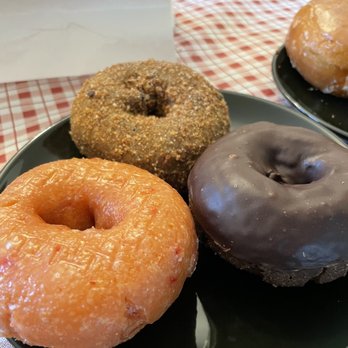 Somethin' Sweet Donuts - Cherry Cake Donut, apple cider crumble, Chocolate Frosted Cake Donut - Donuts Near Me - Chicago, Illinois