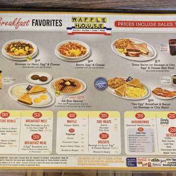 Waffle House - breakfast menu and prices - Diners Near Me - Tuscumbia, Alabama Waffle House - breakfast menu and prices - Diners Near Me - Tuscumbia, Alabama