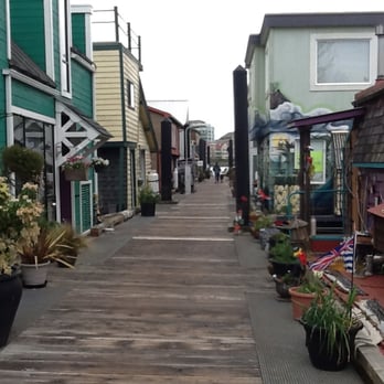 Fisherman's Wharf - View down a float. - Fish & Chips Near Me - Victoria, British Columbia
