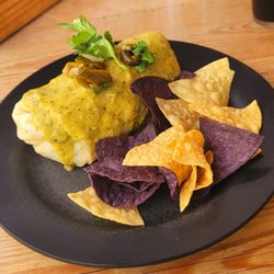 The Green Room - Chili Verde Burrito, with no pico
