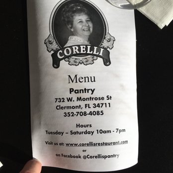 Corelli's Italian Pantry - Menu - Pizza Near Me - Clermont, Florida