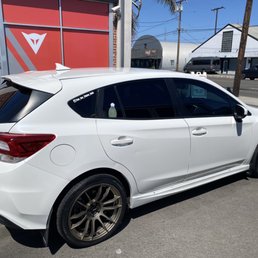 Ceramic tint Windshield 80% Front windows 18-20% Rear windows 5%