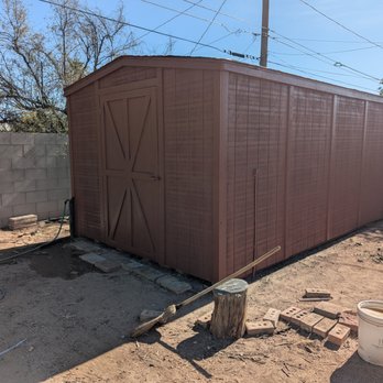 Bedoy Builders - The finished shed, almost all the debris removed, still removing the rest. - Masonry/Concrete Near Me Bedoy Builders - The finished shed, almost all the debris removed, still removing the rest. - Masonry/Concrete Near Me