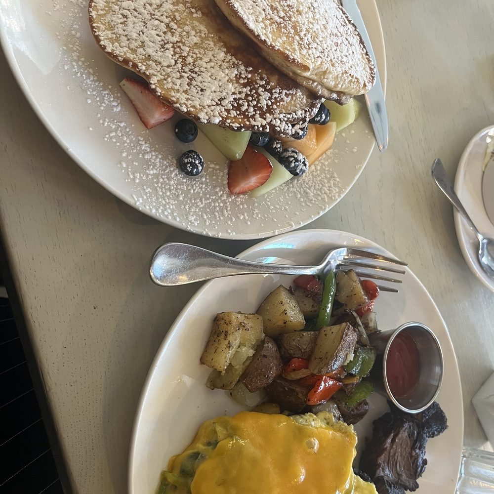 Pancakes and steak and eggs Pancakes and steak and eggs