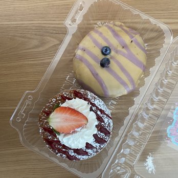 Friendly Donuts - Strawberry Creme Dossant and Blueberry Cake. - Donuts Near Me - Orange, California Friendly Donuts - Strawberry Creme Dossant and Blueberry Cake. - Donuts Near Me - Orange, California