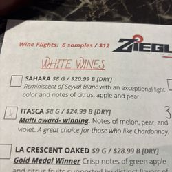 Ziegler Winery - Wine flight