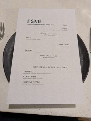 Menu photo 1 Esme Chicago, IL