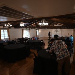 Sweetwater Women's Club - Early Set Up! Roomy, nicely styled, and very cool A/C. Casino tables are being set up on far side of the room.