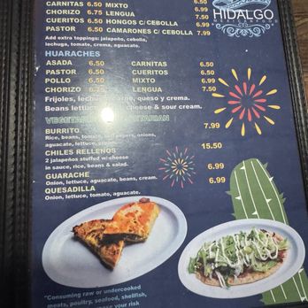 Hidalgo Restaurante - Menu - Mexican Near Me - Pawtucket, Rhode Island
