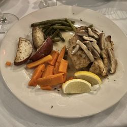 Trattoria Toscana - Grouper special with capers and lemon and mixed vegetables. Excellent!