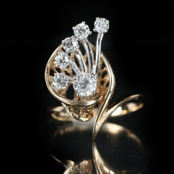 World Pawn Exchange - Vintage Floral Cocktail Ring in Yellow Gold and Diamond - Pawn Shops Near Me - North Bend, Oregon World Pawn Exchange - Vintage Floral Cocktail Ring in Yellow Gold and Diamond - Pawn Shops Near Me - North Bend, Oregon