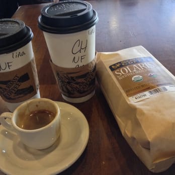 Solar Roast Coffee - Chai tea latte, kahlua cafe latte, espresso and a bag of Solaris coffee beans. - Coffee & Tea Near Me - Pueblo, Colorado Solar Roast Coffee - Chai tea latte, kahlua cafe latte, espresso and a bag of Solaris coffee beans. - Coffee & Tea Near Me - Pueblo, Colorado