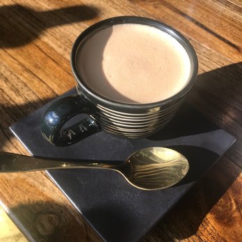 Pama Thai - Coffee in an unexpectedly cute black cup! - Thai Near Me - Potomac, Maryland