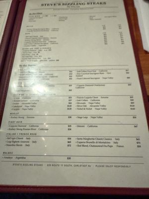 Menu photo 3 Steve's Sizzling Steaks Carlstadt, NJ Menu photo 3 Steve's Sizzling Steaks Carlstadt, NJ
